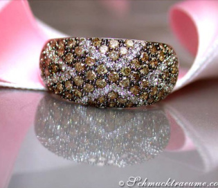 Interesting Brown & White Diamond Ring