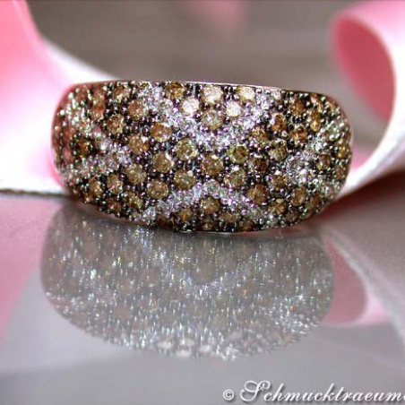 Interesting Brown & White Diamond Ring