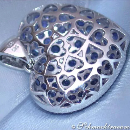Precious Sapphire Diamond Heart Pendant