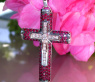 Magnificent Cross in Cross Pendant with Rubies