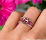 Exquisite Morganite Ring with Pink Sapphires and Diamonds
