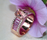 Exquisite Morganite Ring with Pink Sapphires and Diamonds