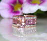 Exquisite Morganite Ring with Pink Sapphires and Diamonds
