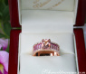 Exquisite Morganite Ring with Pink Sapphires and Diamonds