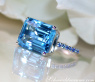Striking Blue Topaz Ring with Sapphires