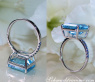 Blautopas Ring mit Saphiren