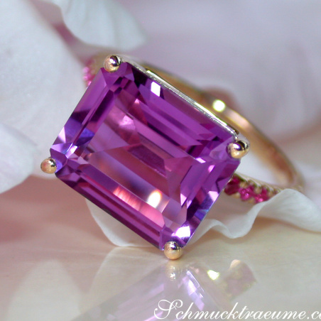Striking Amethyst Ring with Rubies