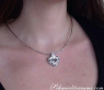 Unusual Black & White Diamond Heart Pendant Behind Glass