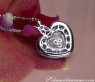 Unusual Black & White Diamond Heart Pendant Behind Glass