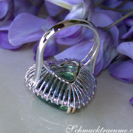 Glamorous Tourmaline Diamond Heart Ring