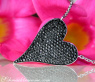 Extravagant Black Diamond Heart Necklace
