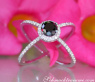 Crossover Black Diamond Solitaire Ring
