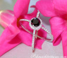 Crossover Black Diamond Solitaire Ring