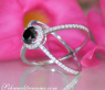 Crossover Black Diamond Solitaire Ring