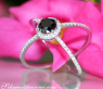 Crossover Black Diamond Solitaire Ring
