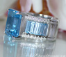Extra Stately Blue Topaz Ring with Diamonds