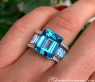 Extra Stately Blue Topaz Ring with Diamonds