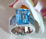 Extra Stately Blue Topaz Ring with Diamonds