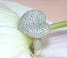 Magnificent Diamond Heart Ring in White gold 18k