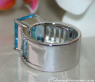 Extra Stately Blue Topaz Ring with Diamonds