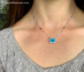 Magnificent Blue Topaz Necklace with Diamonds