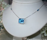Blautopas Halskette mit Diamanten Weißgold 585