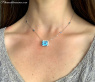 Magnificent Blue Topaz Necklace with Diamonds
