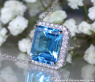 Magnificent Blue Topaz Necklace with Diamonds