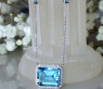 Magnificent Blue Topaz Necklace with Diamonds