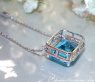 Magnificent Blue Topaz Necklace with Diamonds