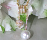 Unique Southsea Pearl Pendant with Diamond Pave Ball