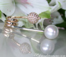Unique Southsea Pearl Pendant with Diamond Pave Ball