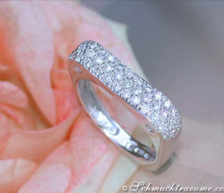 Eckiger Diamanten Ring in Weißgold 585