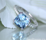 Enchanting Aquamarine Ring with Diamond Collar