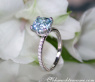 Enchanting Aquamarine Ring with Diamond Collar