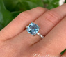 Enchanting Aquamarine Ring with Diamond Collar