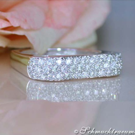 Eckiger Diamanten Ring in Weißgold 585