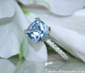 Enchanting Aquamarine Ring with Diamond Collar
