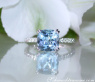 Enchanting Aquamarine Ring with Diamond Collar