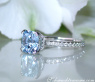 Enchanting Aquamarine Ring with Diamond Collar