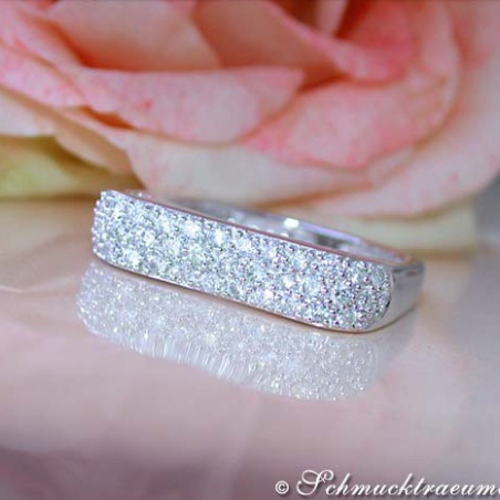 Eckiger Diamanten Ring in Weißgold 585