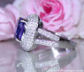 AAA Tansanit Ring mit Diamanten