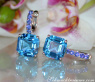 Select Blue Topaz Earrings with Sapphires