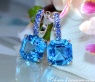 Select Blue Topaz Earrings with Sapphires