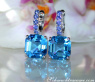Select Blue Topaz Earrings with Sapphires