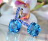 Select Blue Topaz Earrings with Sapphires
