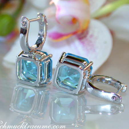 Select Blue Topaz Earrings with Sapphires