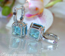 Select Blue Topaz Earrings with Sapphires