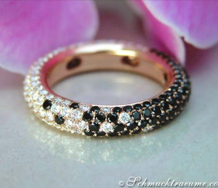 Exquisite Black & White Diamond Eternity Ring