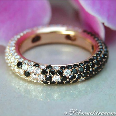 Exquisite Black & White Diamond Eternity Ring